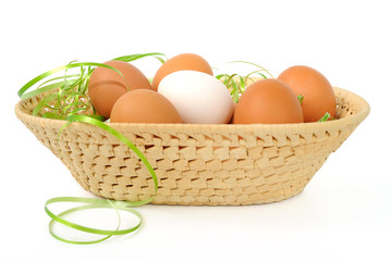 Easter eggs in a basket