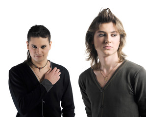 Fashion men pants, a shirt with the white background