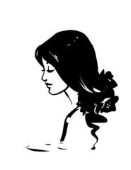 Relaxing girl in spa