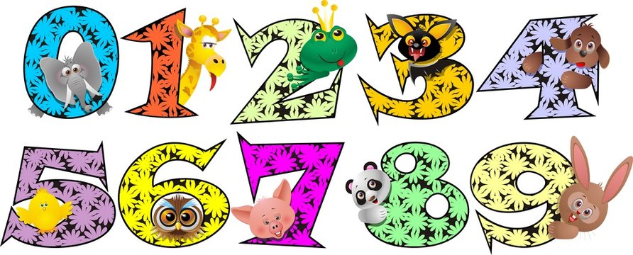 Numeri Animali-Animal Numbers-Numéros Animaux-Vector