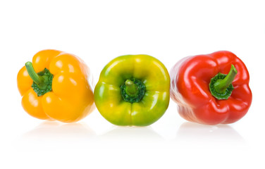 Ripe Yellow, Green and Red Paprika