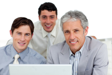 Fototapeta premium Self-assured business partners working at a computer
