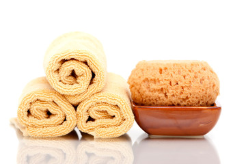 Spa towels and sponge