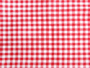 Seamless table cloth, with red and white squares