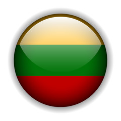 Flag of lithuania button, vector