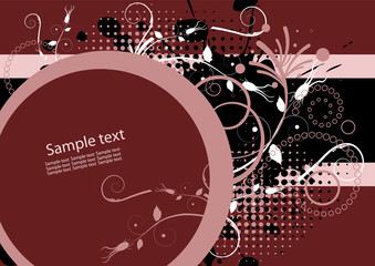 Grunge vector floral background with space for your text