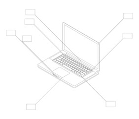 Technical Laptop Drawing