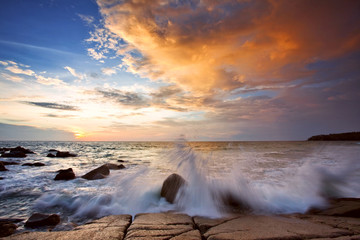 Tropical sunset on the beach. Thailand