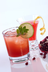 Pomegranate martini and Mojito - Most popular cocktails series