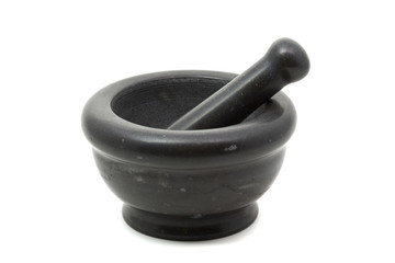 Black mortar and pestle