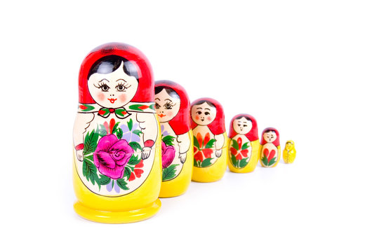 Group of Russian nesting dolls