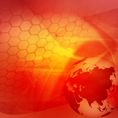 Asia map technology-style artwork