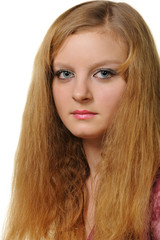 Naklejka premium Portrait of the woman with red hair close up