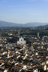 An aerial view taken from the Dome of Florence (Tuscany, Italy).