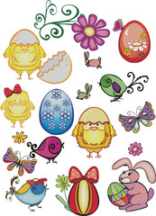set of easter design elements