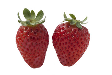 白い背景で分離された新鮮なイチゴ