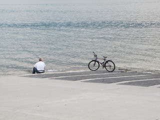 Vélo à la plage.