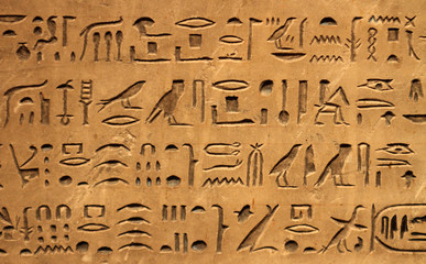 Hieroglyphics on a wall