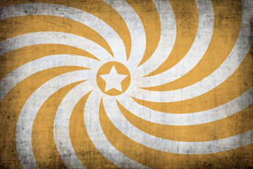 yellow grunge background with star and sun rays