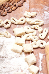 dough on a wooden board