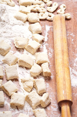 dough on a wooden board