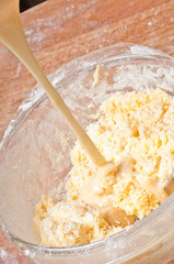 Mixing a dough