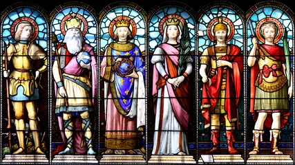 Foto op Plexiglas Glas in lood Heiligen in de tijd van Karel de Grote