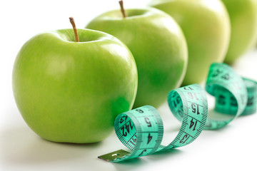 line of green apples