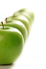 line of apples