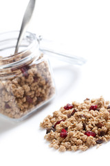 muesli in glass jar