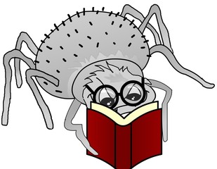 spider book and glasses