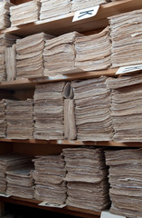 The out-of-date form of storage of paper documents