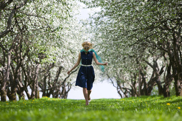 Young woman at spring park