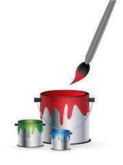 RGB paint tin with brush