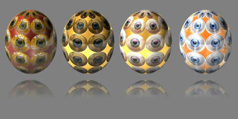 Ostereier Set - Auge - isoliert - 3D