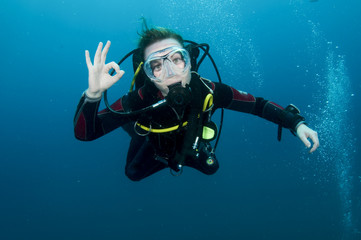 woman scuba diver