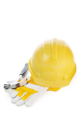 gloves and helmet