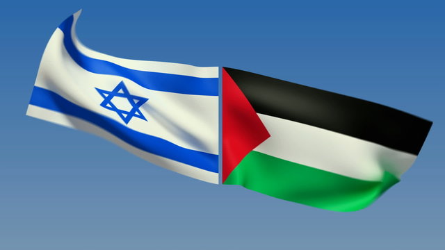 Loopable Israel and Palestine Flags. Alpha channel is included