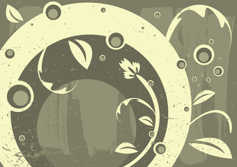 Grunge flloral background - vector
