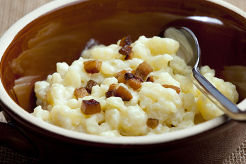 halusky with bryndza cheese (Slovakian cuisine)
