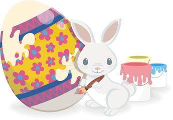 easter eggs and bunny