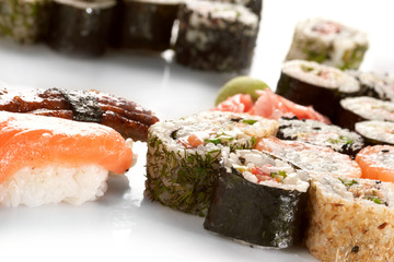 Different types of sushi.