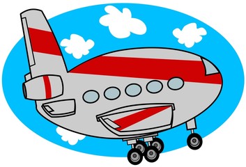 Cartoon Jet Taking Off