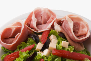 ensalada verde con jamon