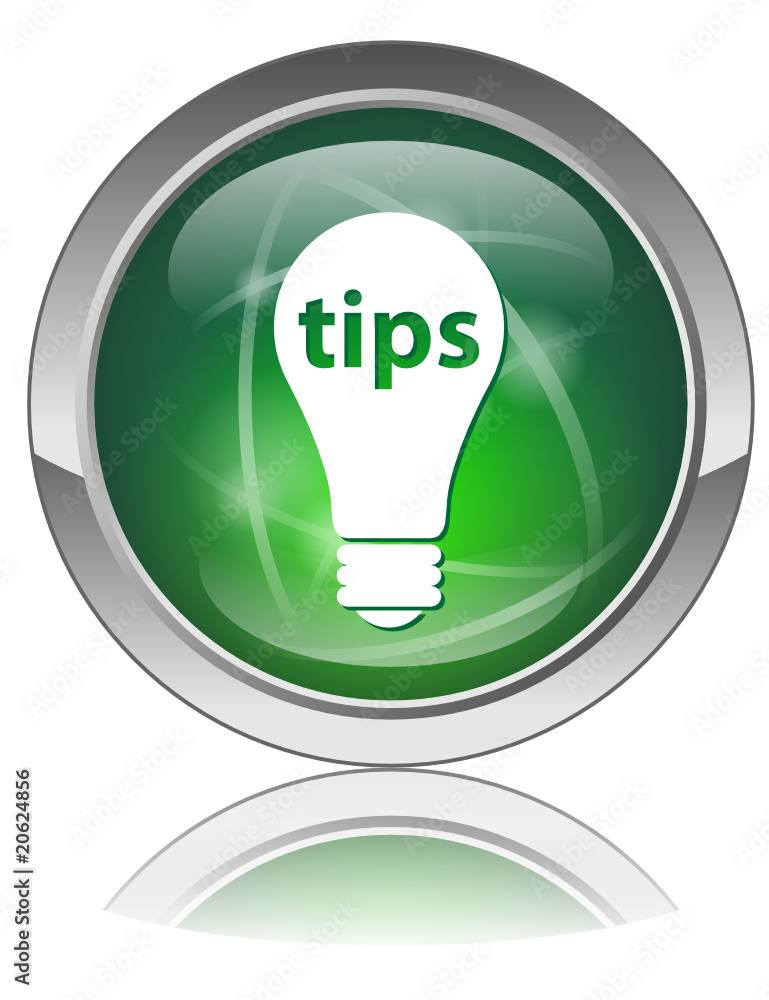 Poster tips web button (help useful creativity light bulb ideas vector)