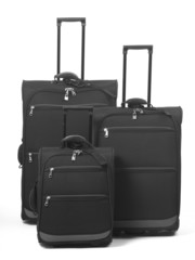 Suitcases against a white background