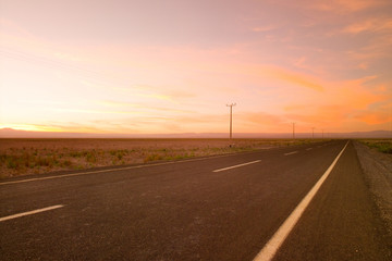 Road in the Atacama Desert, Chile, South America