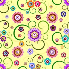 Fototapeta na wymiar Seamless floral pattern (vector)