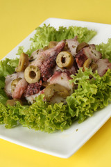 Octopus salad with olives