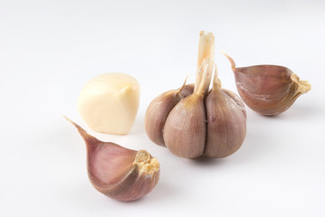 garlic over a white background